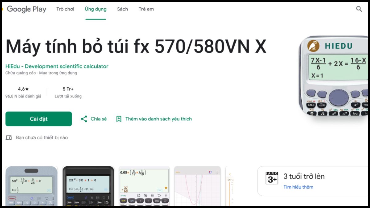 Cách giả lập Casio FX-580VN X trên điện thoại Android
