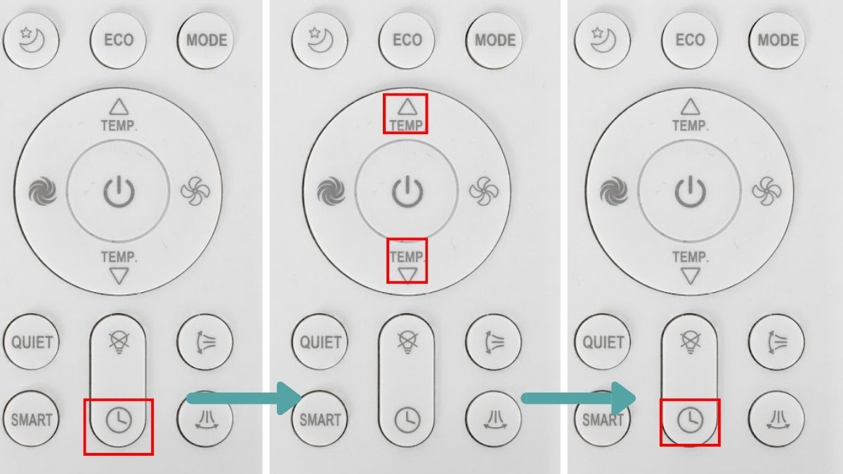 Cách hẹn giờ điều hòa Casper không có nút TIMER