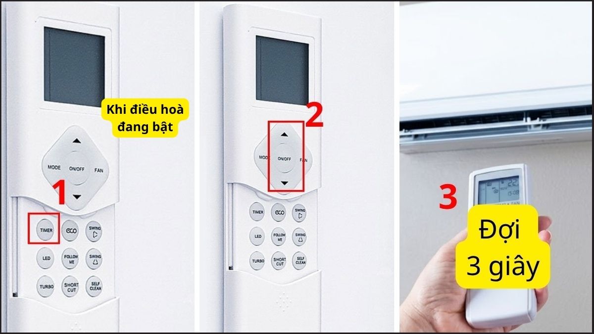 Cách hẹn giờ điều hòa Funiki dùng remote Inverter