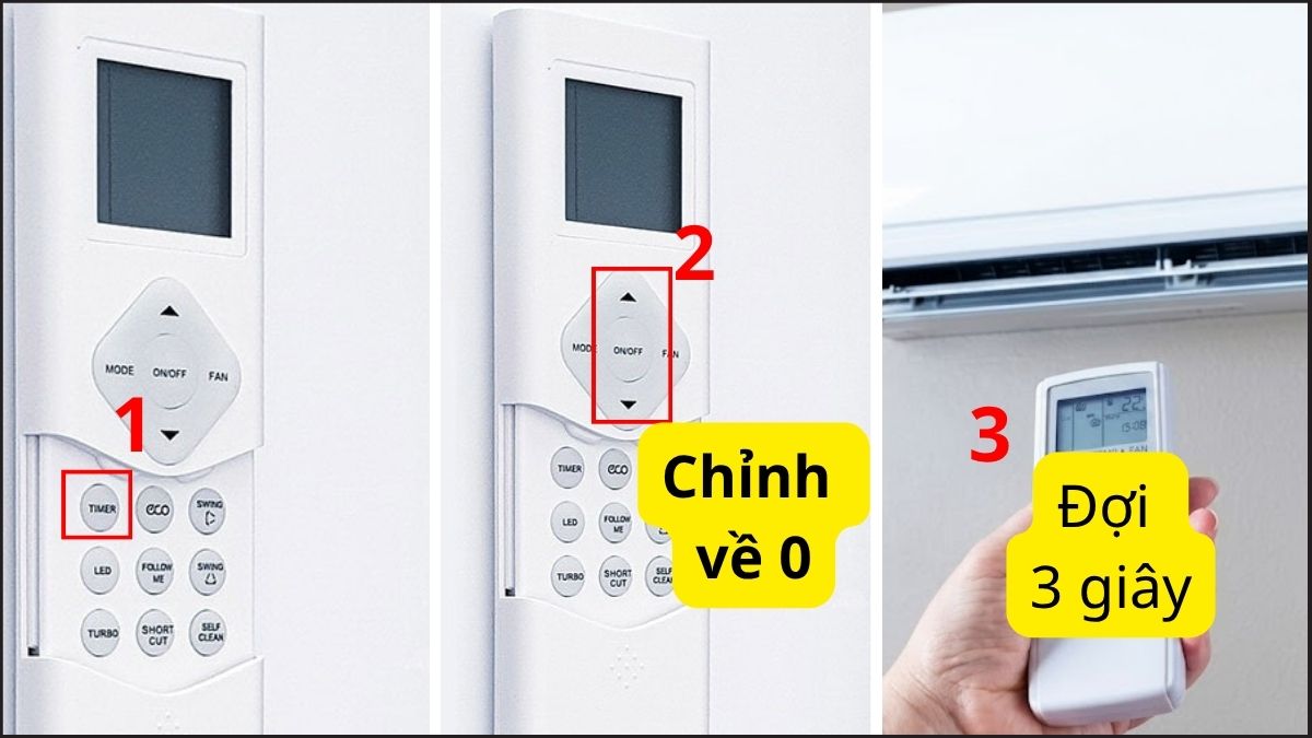 Cách hủy hẹn giờ trên remote Inverter