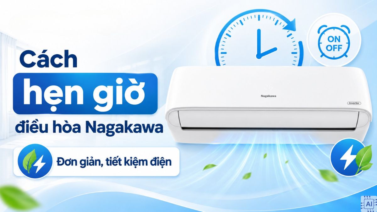 Cách hẹn giờ điều hòa Nagakawa đơn giản, tiết kiệm điện
