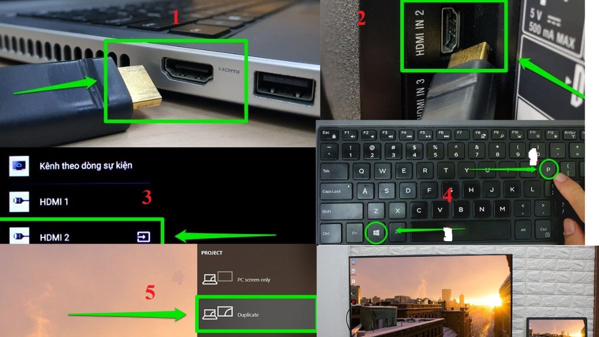 Cắm cáp HDMI vào máy tính