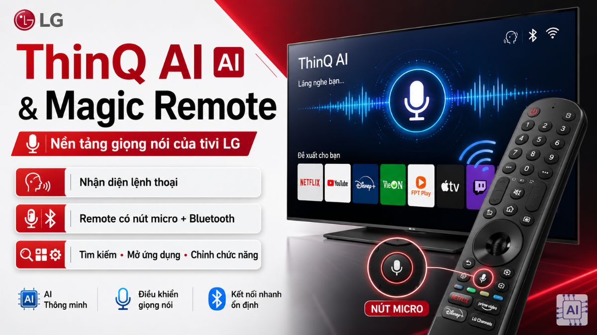 Tính năng điều khiển giọng nói trên tivi LG là gì?