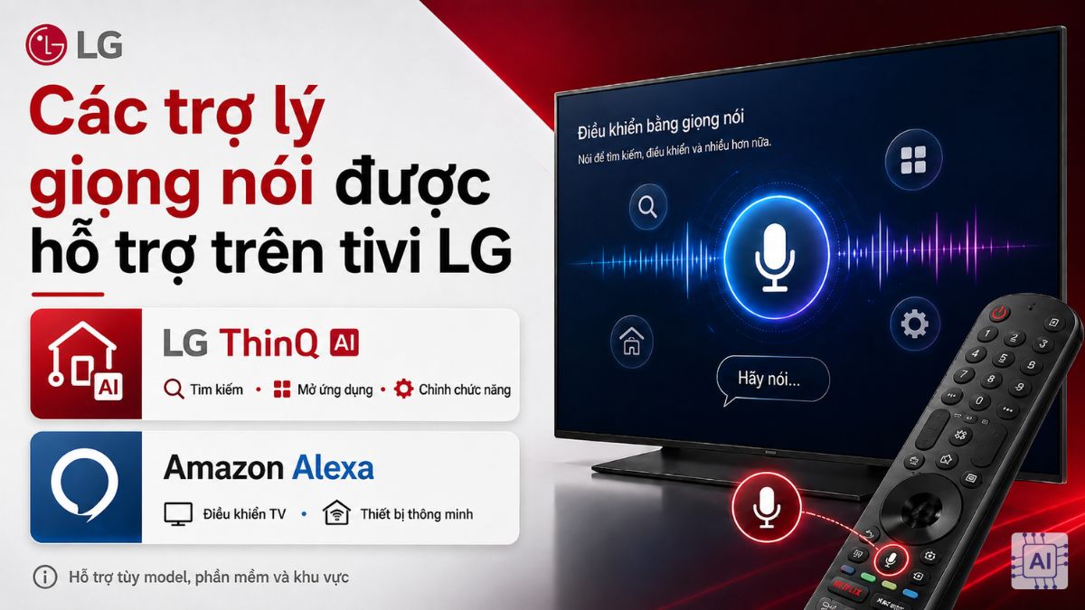 Các trợ lý giọng nói được hỗ trợ trên tivi LG