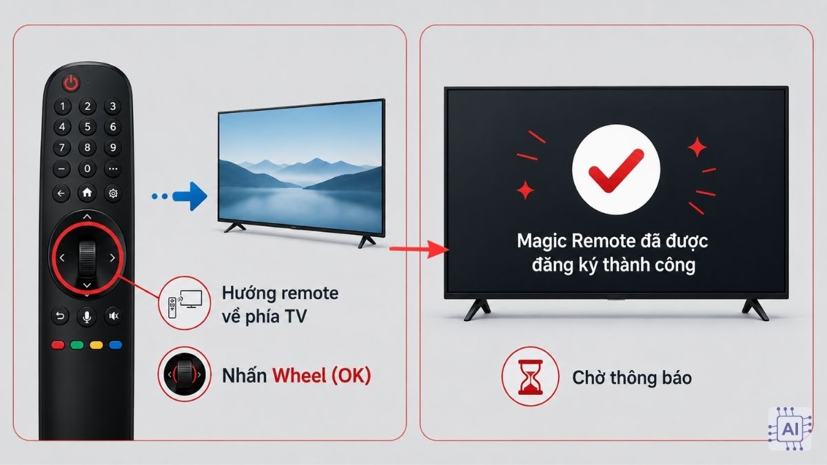 Nhấn nút Wheel (OK) ở giữa con lăn