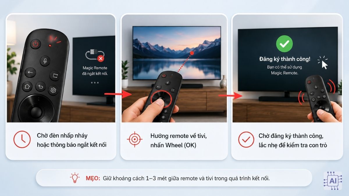 Thao tác kết nối với tivi LG đời mới