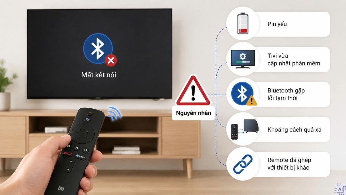 Nguyên nhân remote Bluetooth mất kết nối đột ngột