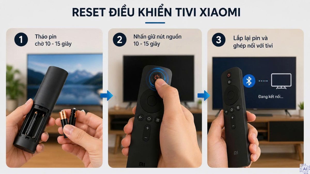 Cách reset điều khiển tivi Xiaomi