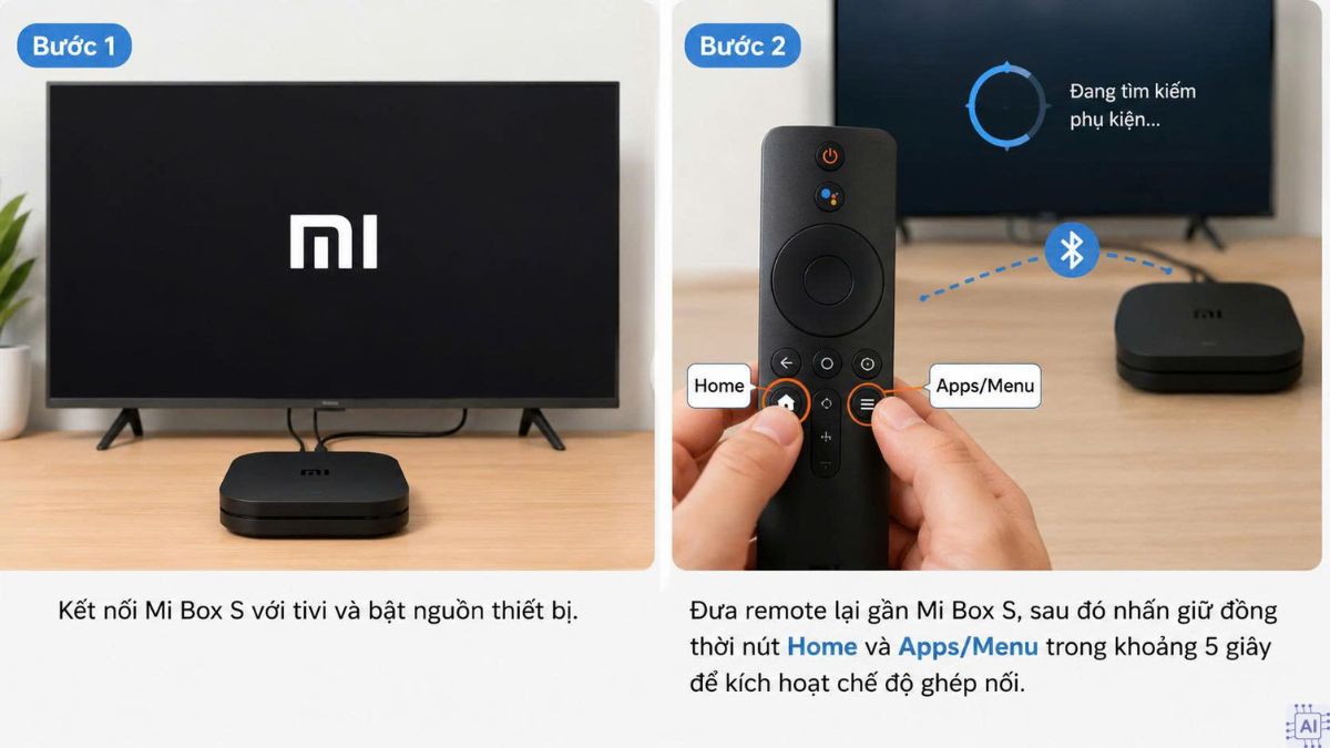 Cách kết nối điều khiển tivi Xiaomi với Mibox S