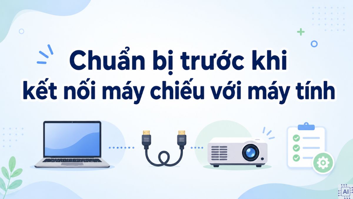 Chuẩn bị gì để kết nối máy tính với máy chiếu?