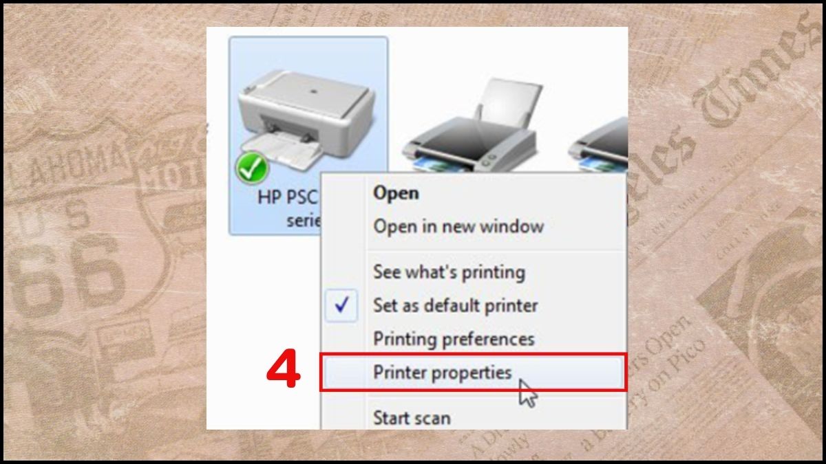 Chọn Printer properties