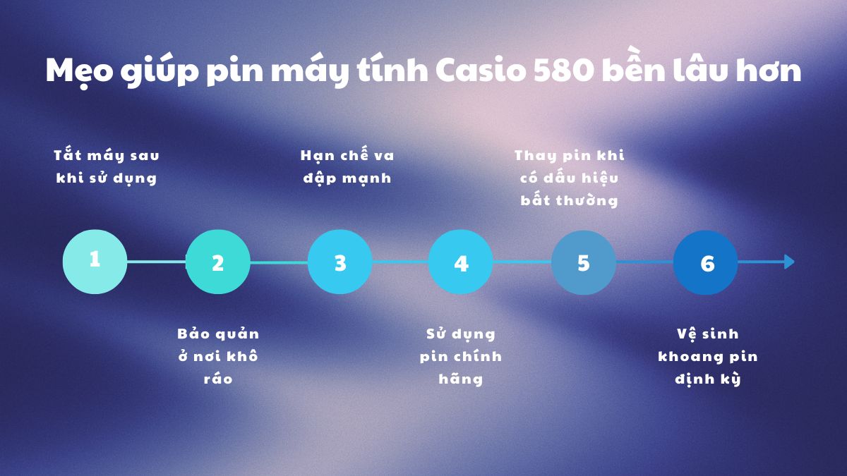 Mẹo giúp pin máy tính Casio 580 bền lâu hơn