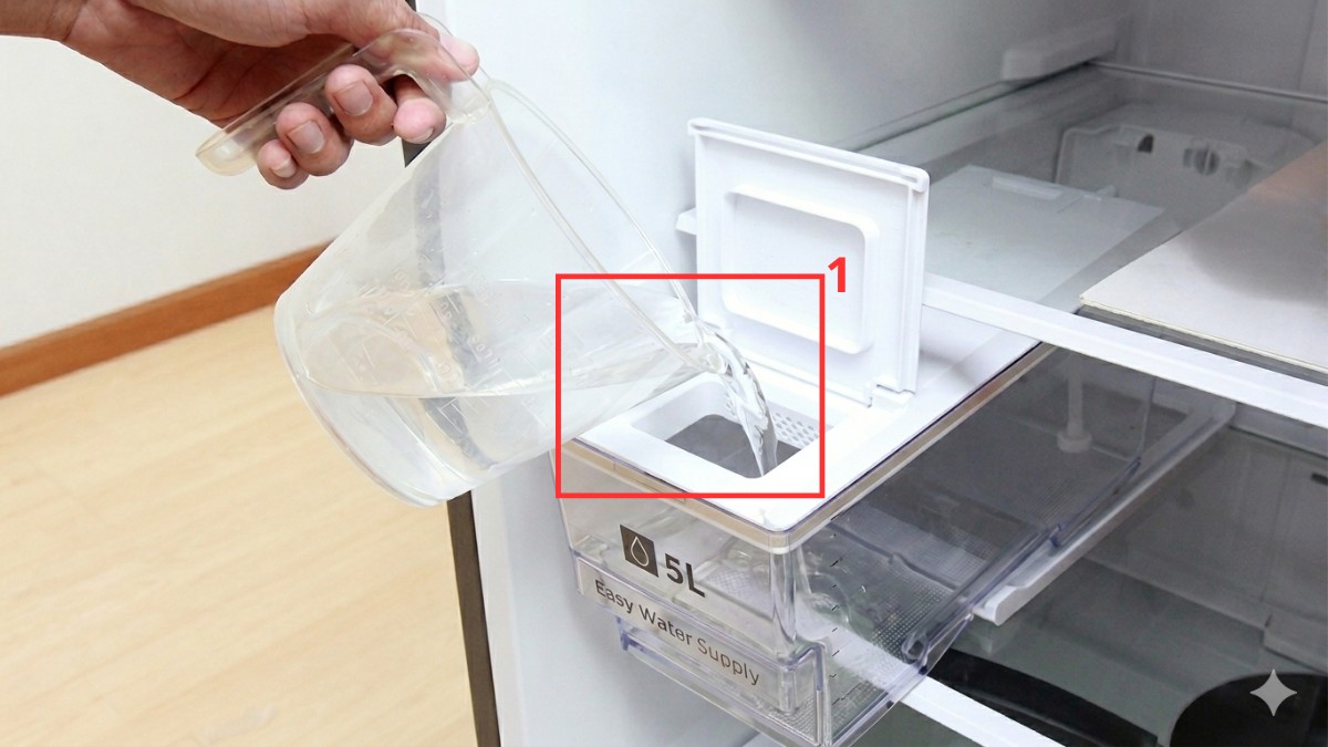 Cách làm đá tủ lạnh Samsung 2 cánh 