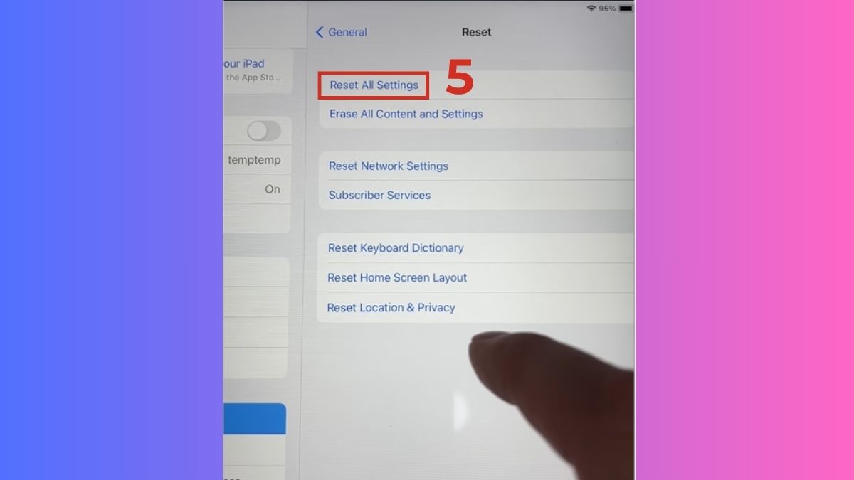 Chọn đặt lại tất cả cài đặt