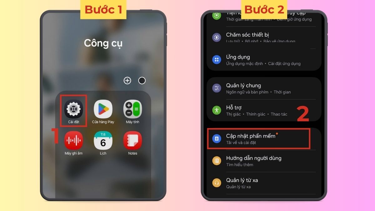 Mở Cài đặt trên thiết bị