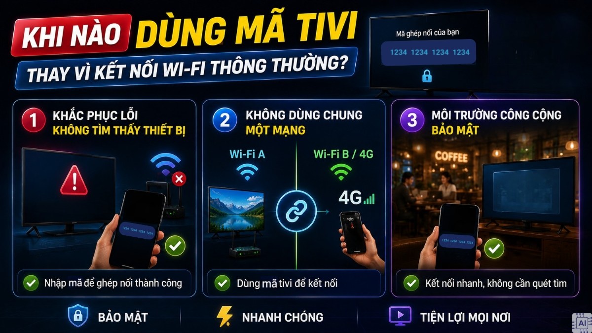 Khi nào nên dùng mã tivi thay vì kết nối Wi-Fi thông thường?