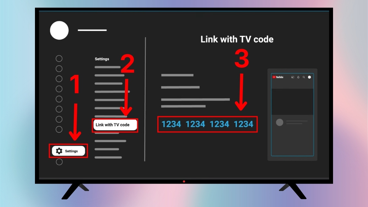 Cách lấy mã tivi trên ứng dụng YouTube