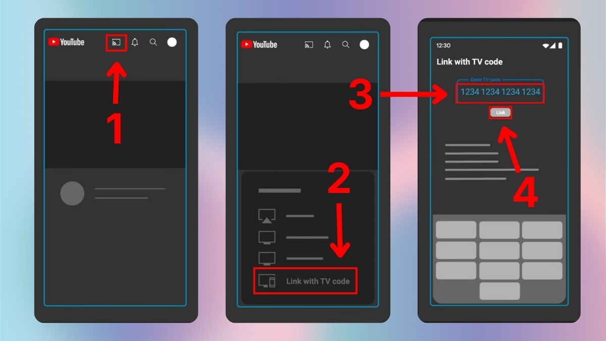 Cách liên kết bằng mã tivi để chiếu YouTube từ điện thoại lên tivi
