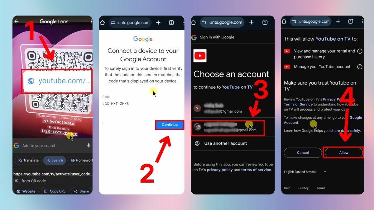 Quét mã QR trên TV