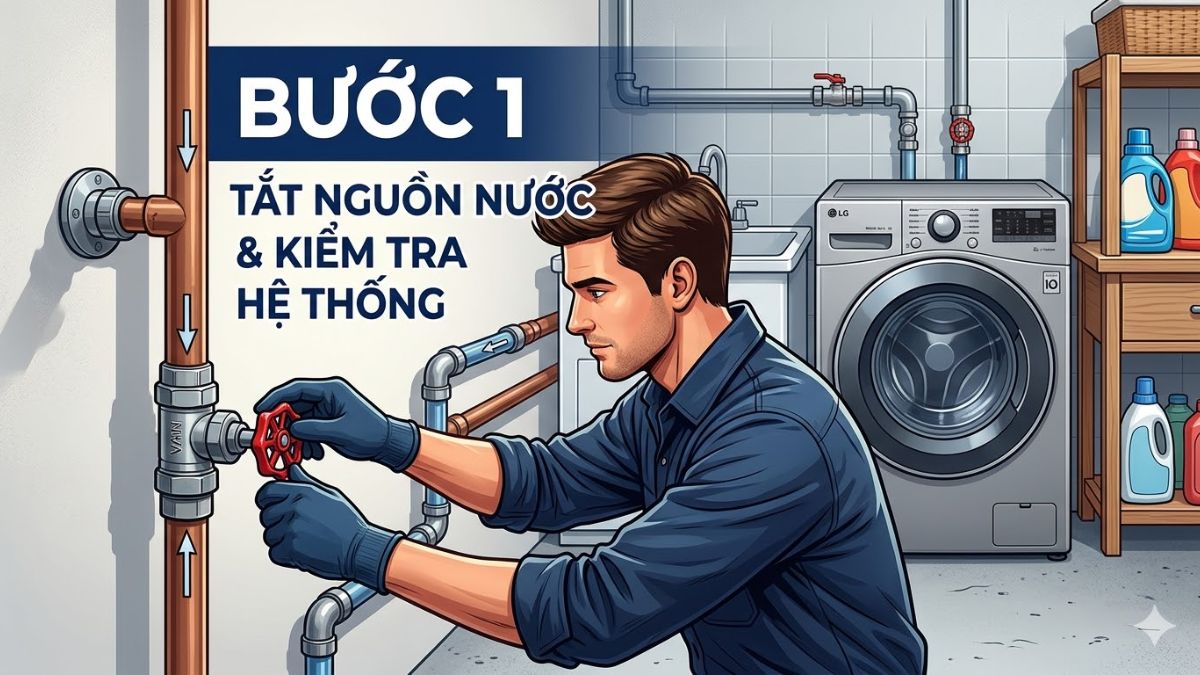 Cách lắp máy bơm tăng áp cho máy giặt chi tiết
