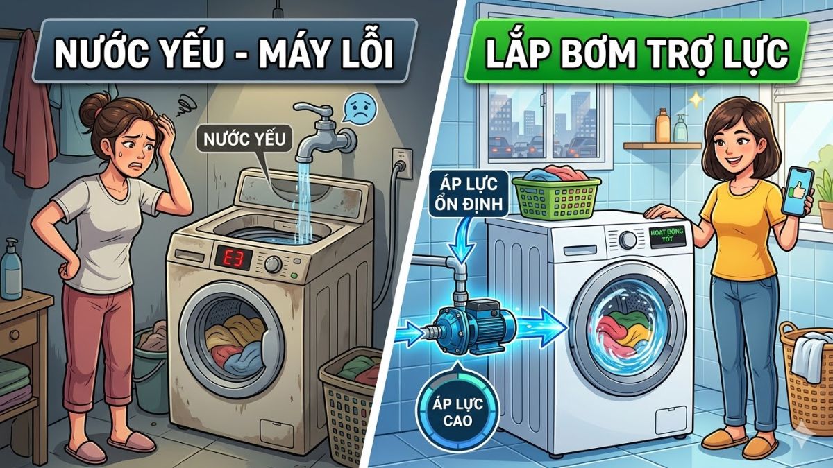 Nguồn nước không ổn định, áp lực yếu