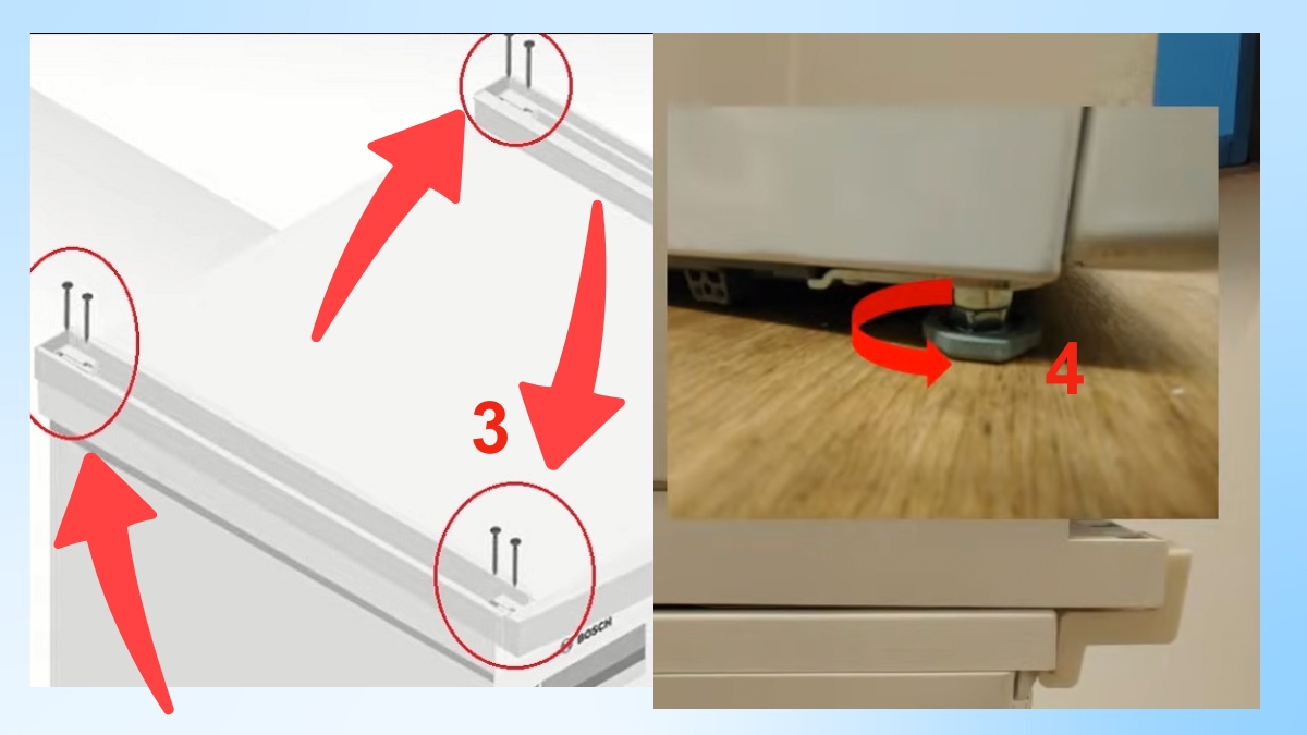 Khoan lỗ và cố định phụ kiện lên máy giặt bằng vít