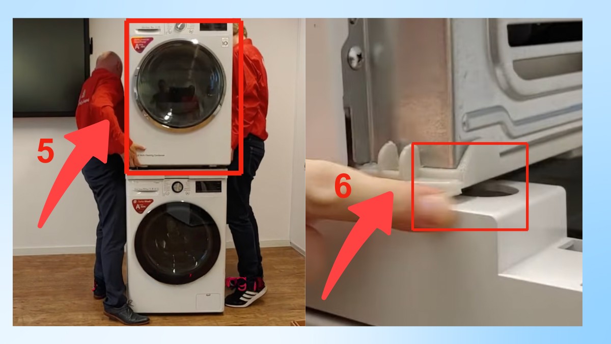 Đặt máy sấy lên bộ phụ kiện