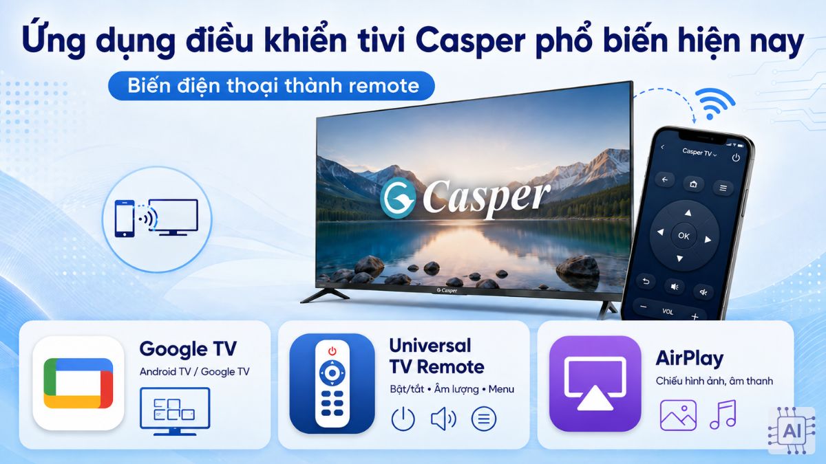 Cách mở tivi Casper không cần remote