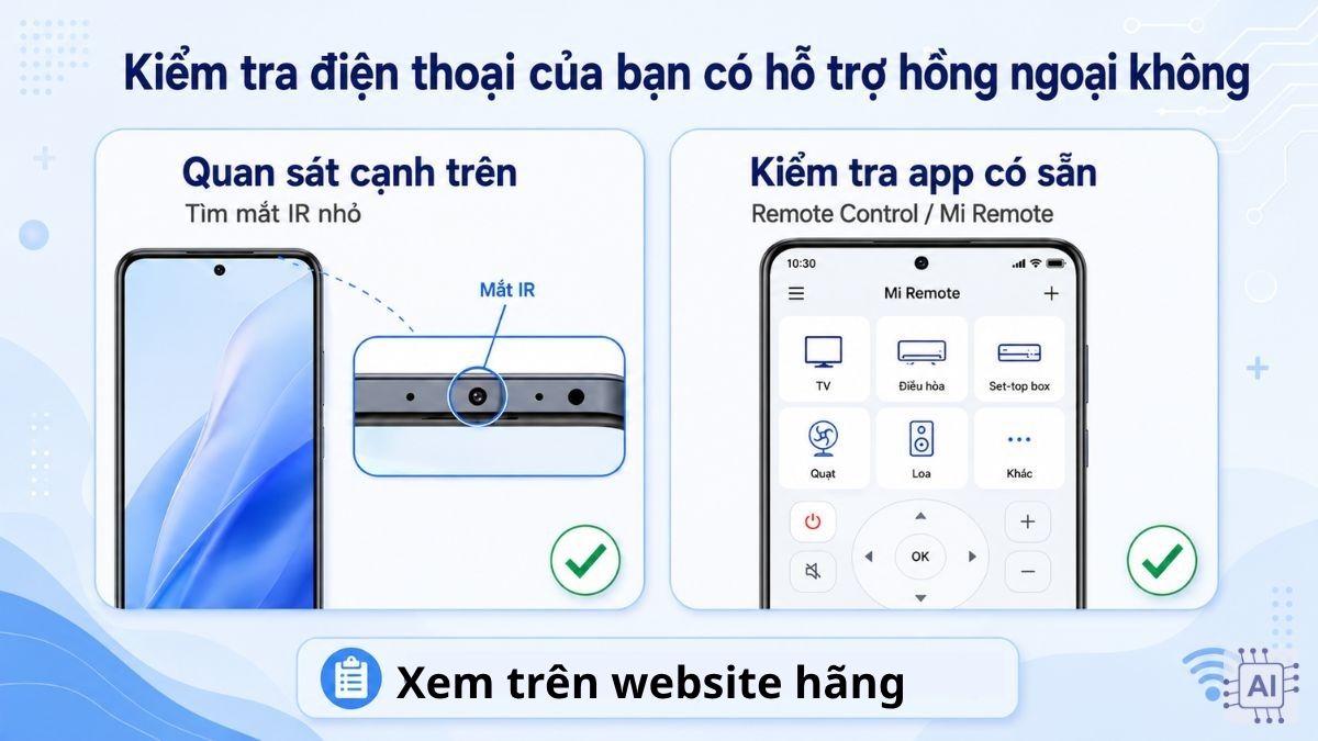 Dùng điện thoại có IR Blaster để điều khiển tivi Casper