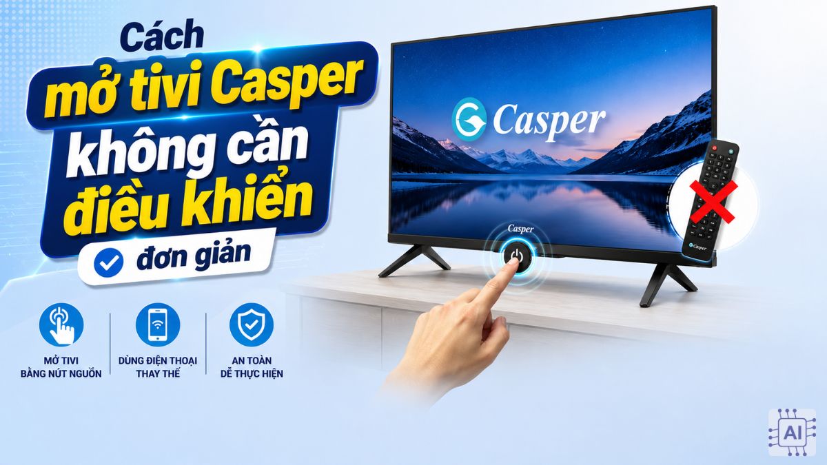 Cách mở tivi Casper không cần điều khiển đơn giản