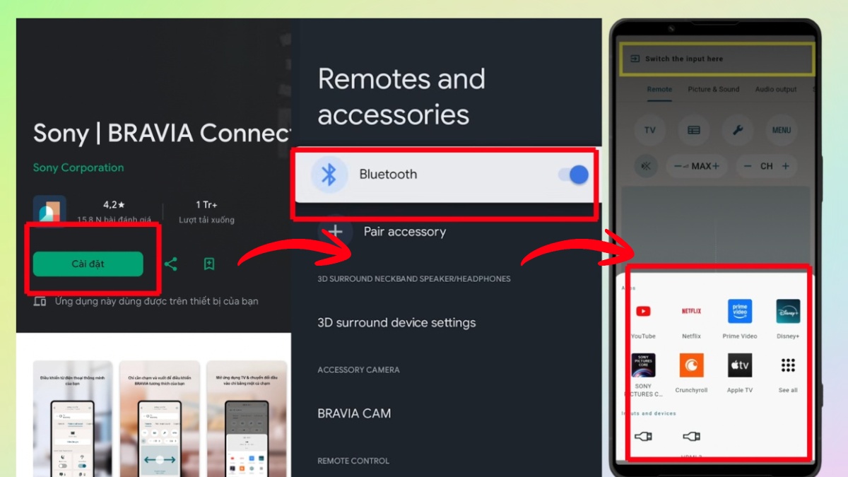 Cách mở tivi Sony bằng điện thoại thay remote
