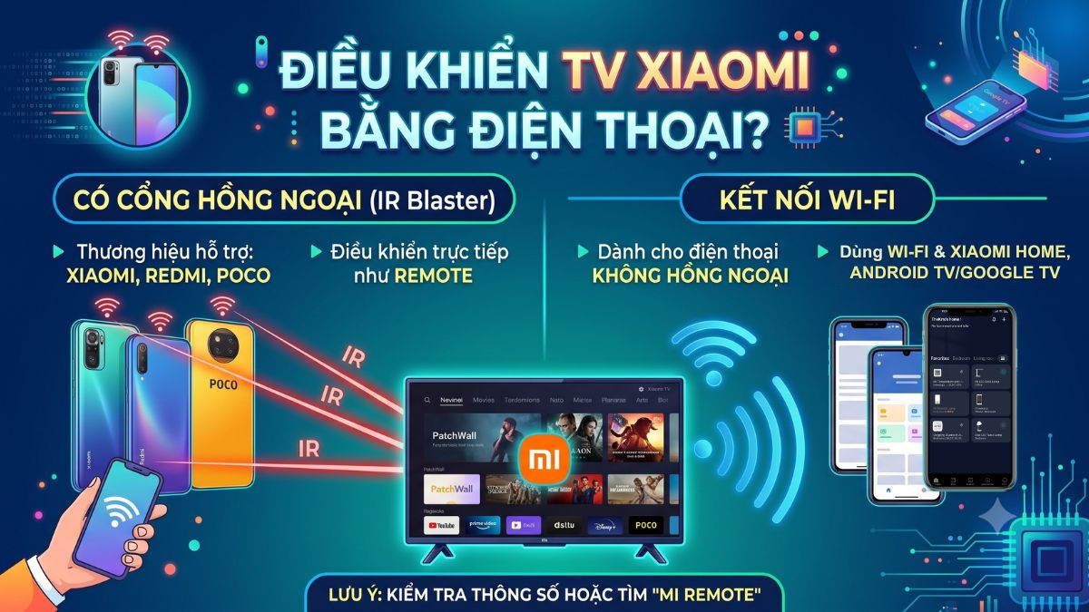 Điện thoại nào điều khiển được tivi Xiaomi không cần remote?