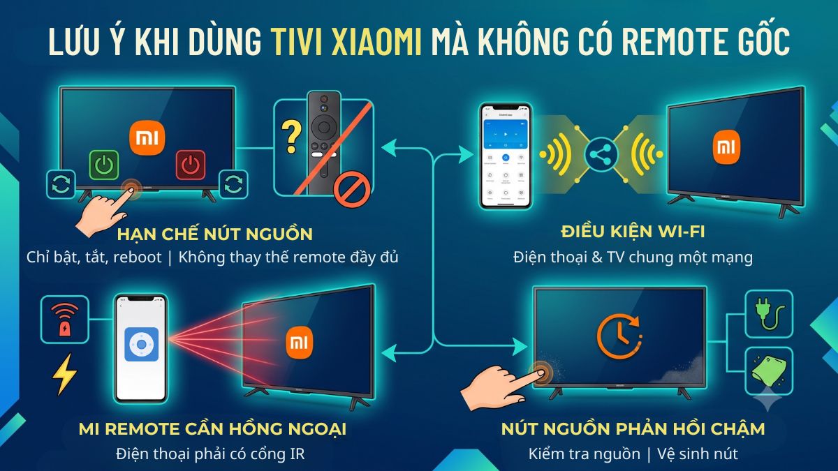Lưu ý khi dùng tivi Xiaomi mà không có remote gốc