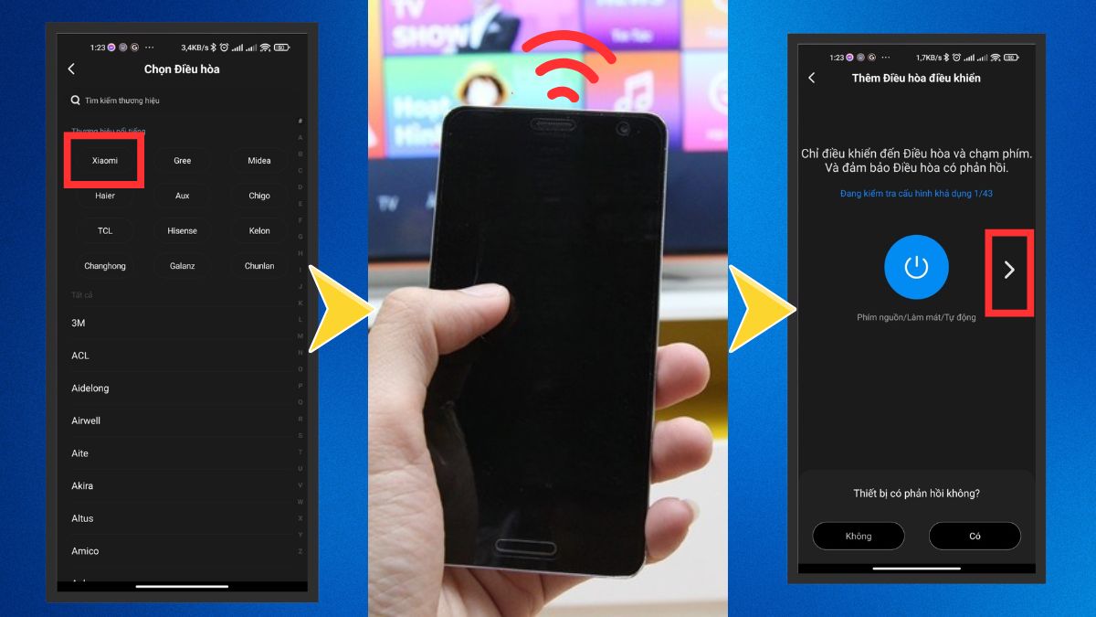 Xác nhận phản hồi của tivi
