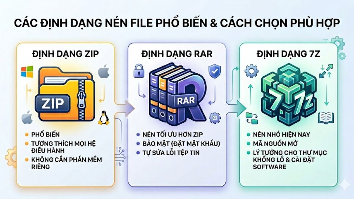 Các định dạng nén file phổ biến
