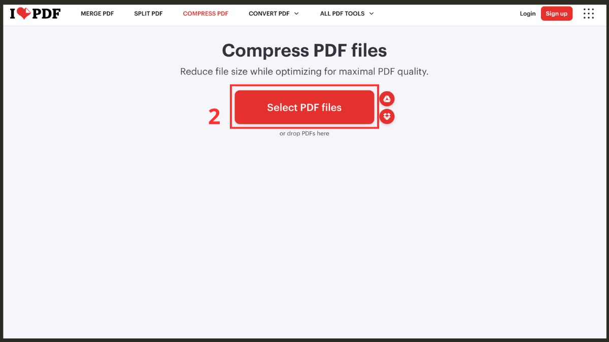 Nhấn nút Select PDF files