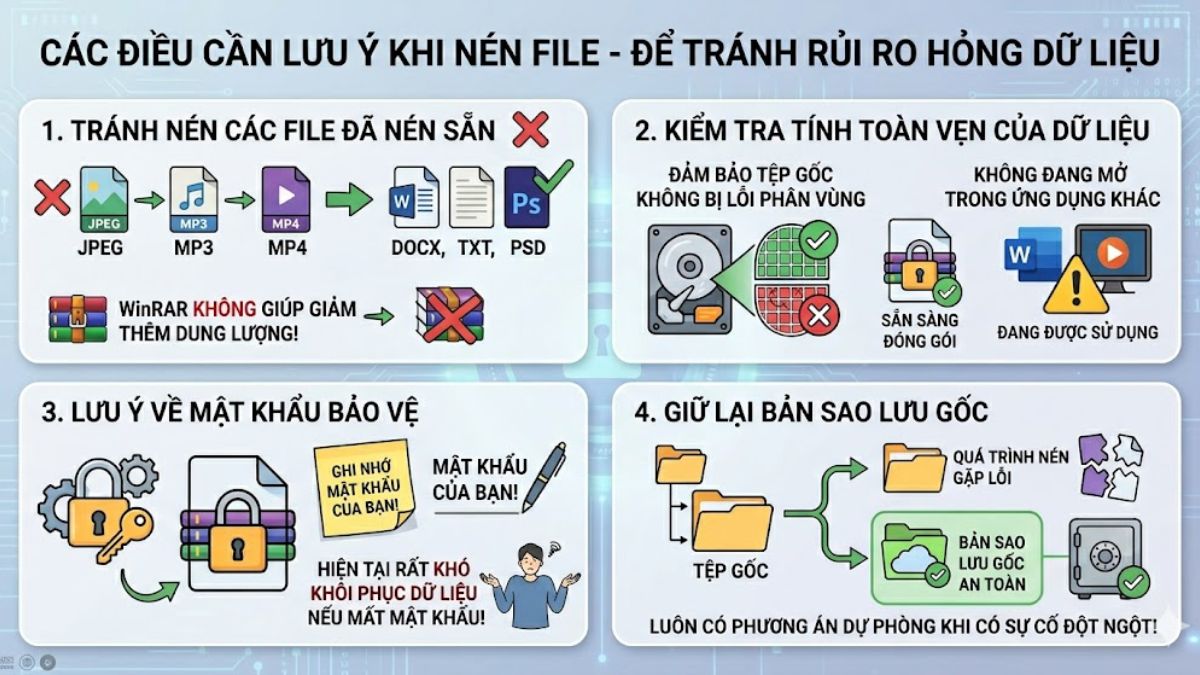 Các điều cần lưu ý khi nén file