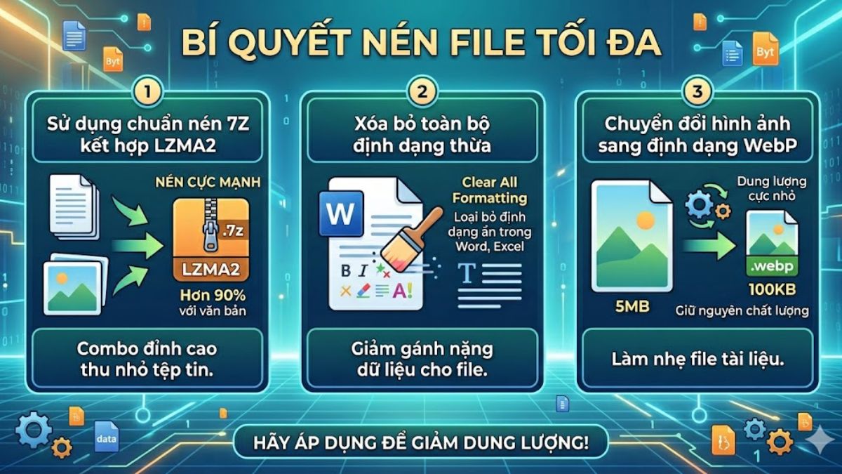 Mẹo nén file đạt dung lượng nhỏ nhất