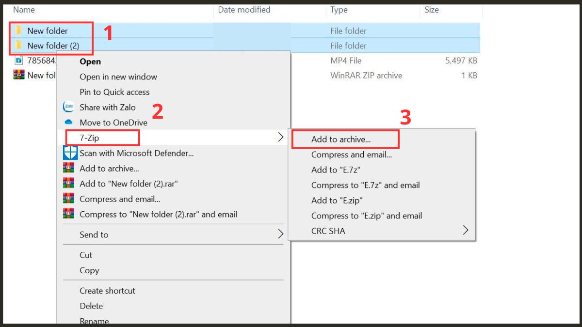 Cách nén file bằng 7-Zip
