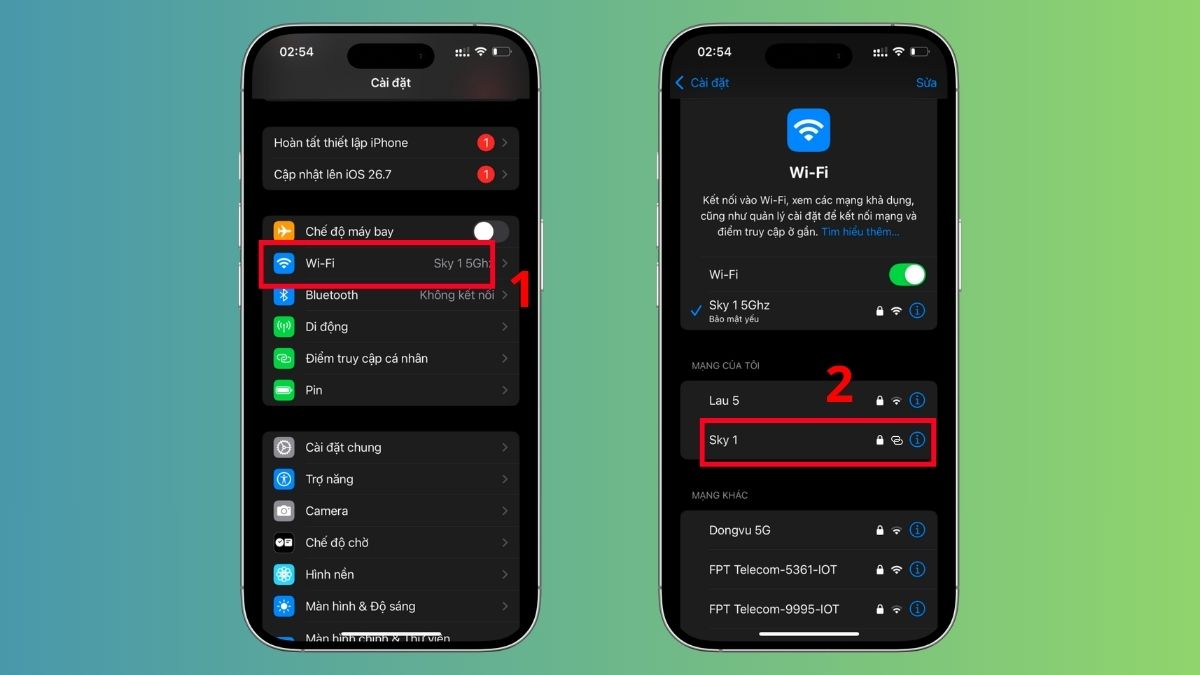 Cách chia sẻ WiFi từ iPad sang iPhone