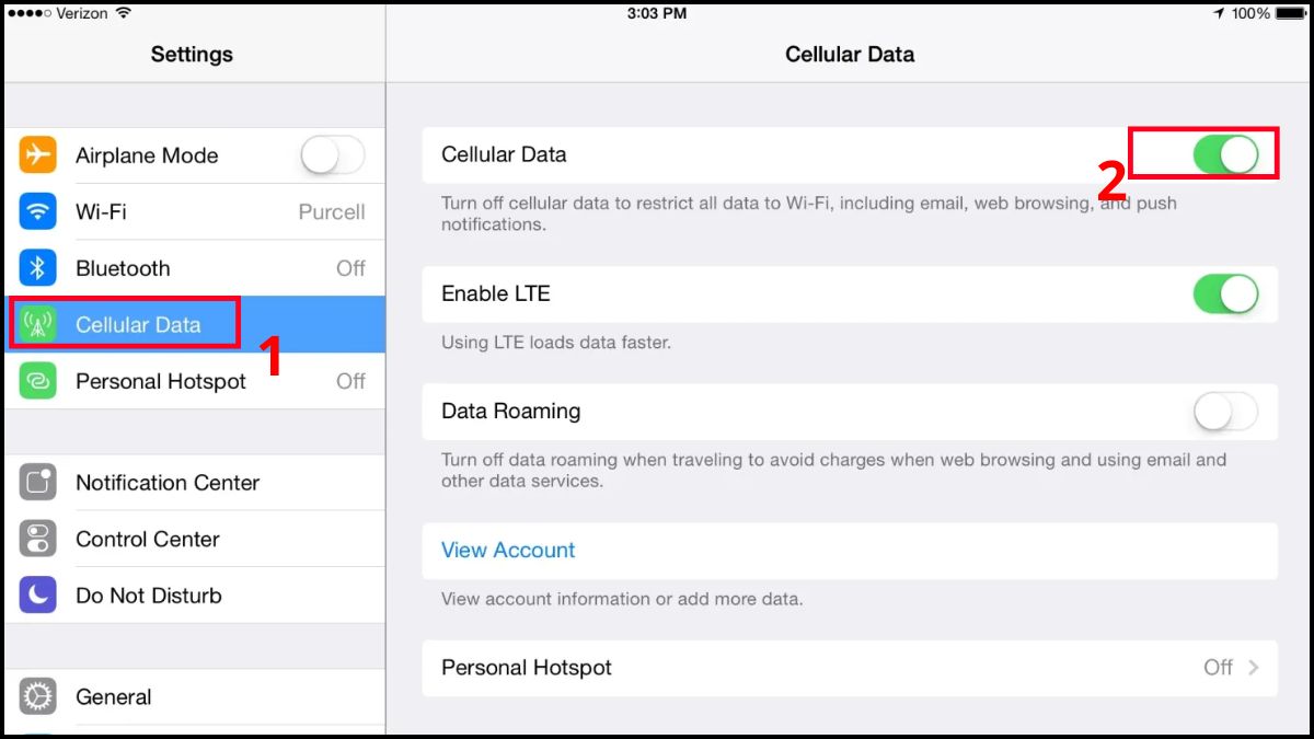 Cách phát WiFi từ iPad bằng Điểm truy cập cá nhân