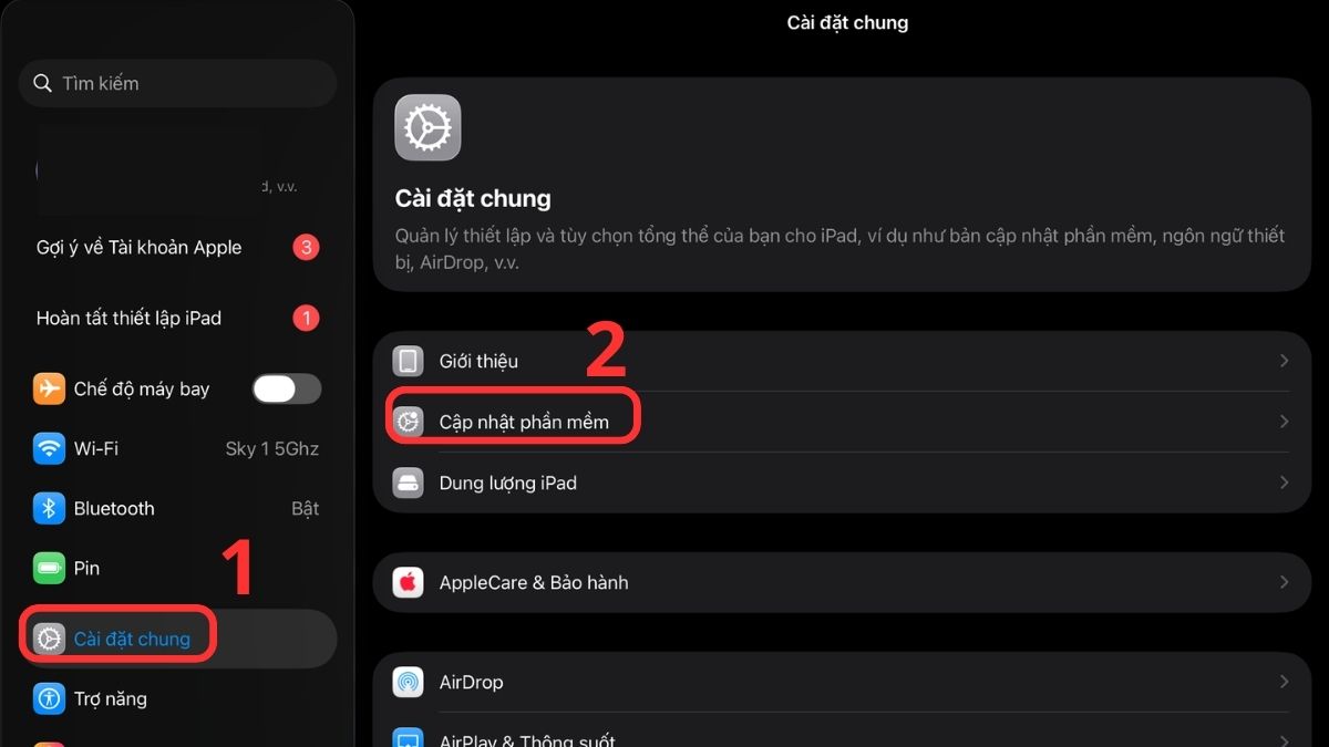 Kiểm tra cập nhật iPadOS