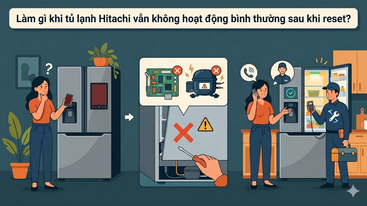 Khắc phục tủ lạnh Hitachi vẫn không hoạt động bình thường