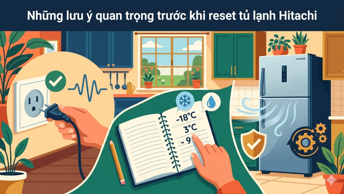 Những lưu ý khi reset tủ lạnh Hitachi