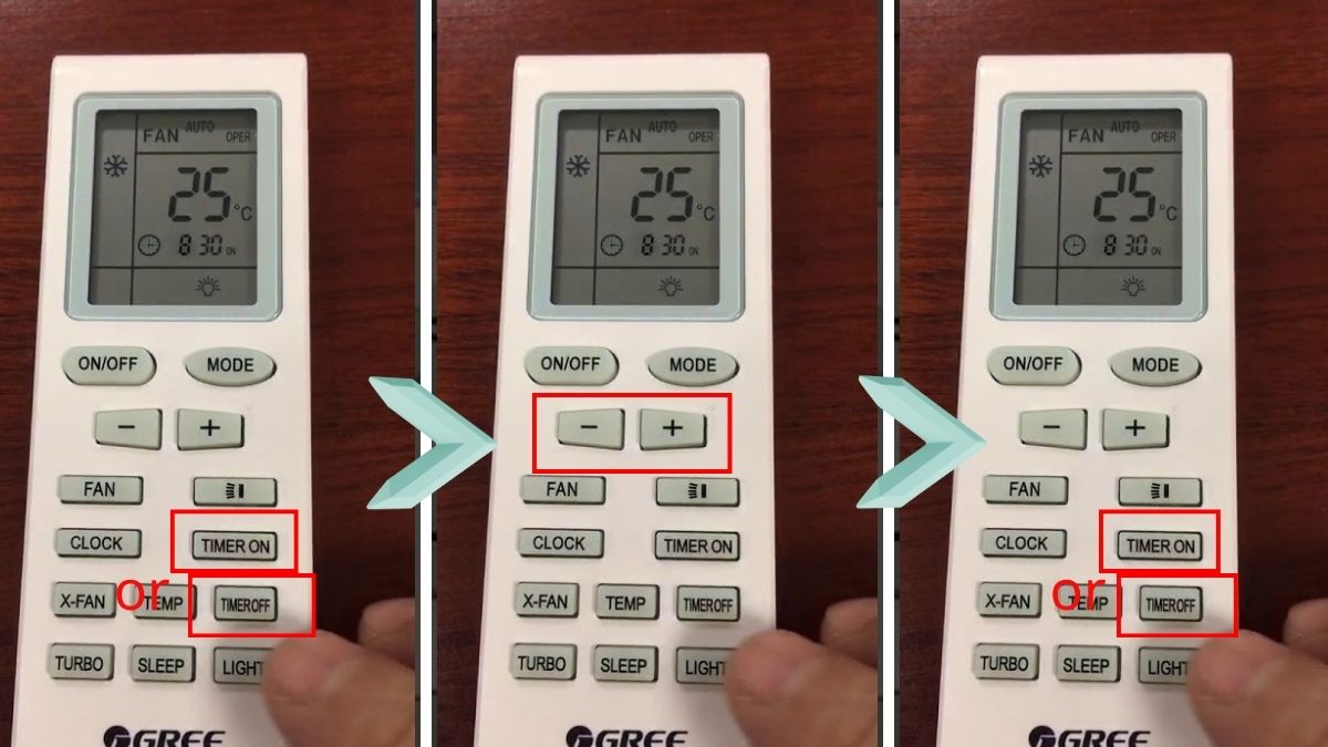 Cách sử dụng điều hòa Gree khi thiết lập hẹn giờ