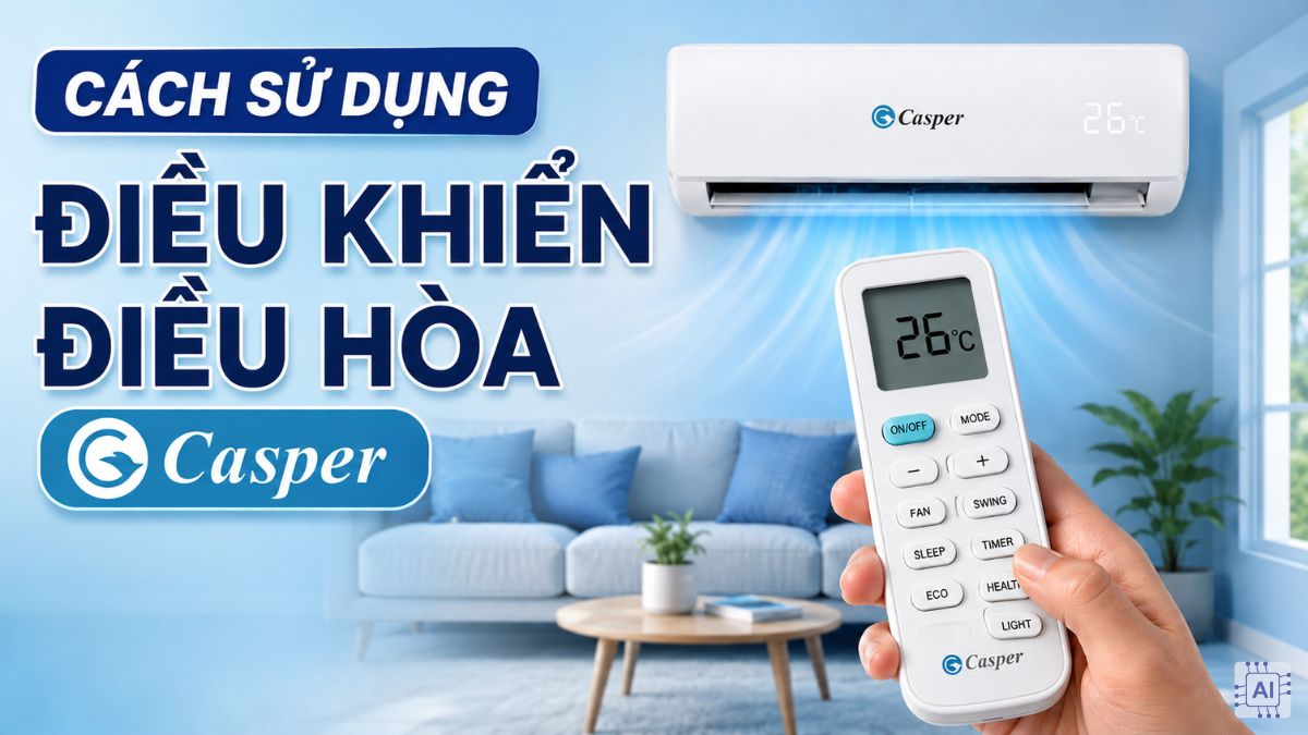 Cách sử dụng điều khiển điều hòa Casper chi tiết