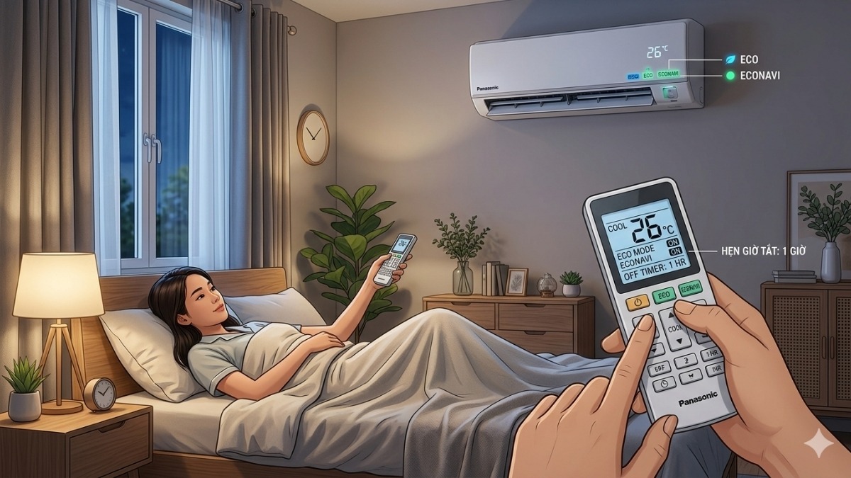 Cách sử dụng điều khiển điều hòa Panasonic tiết kiệm điện