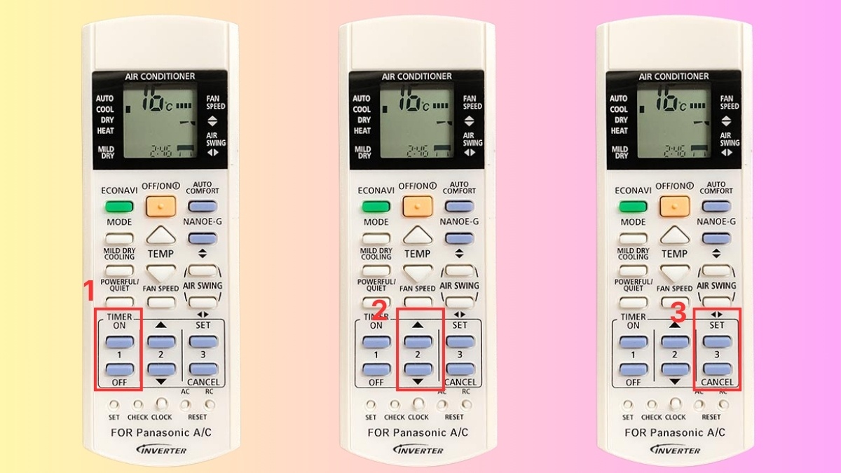 Cách hẹn giờ bật/tắt điều hòa Panasonic