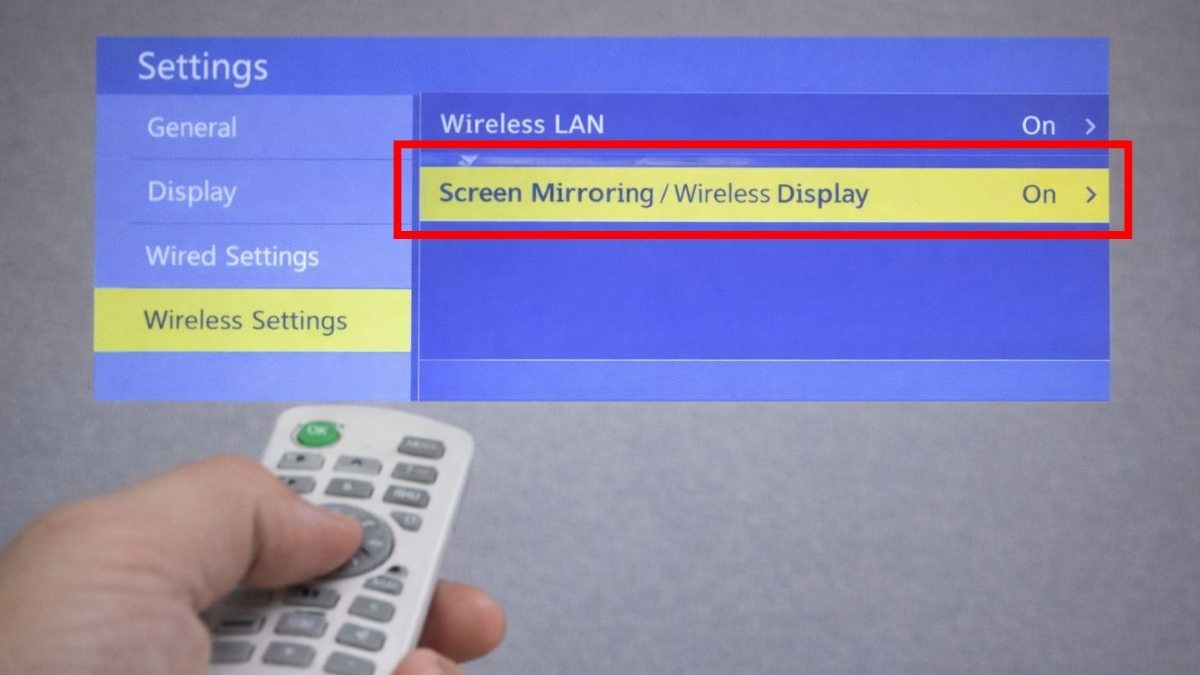 bật Screen Mirroring/Miracast hoặc Device Mirroring