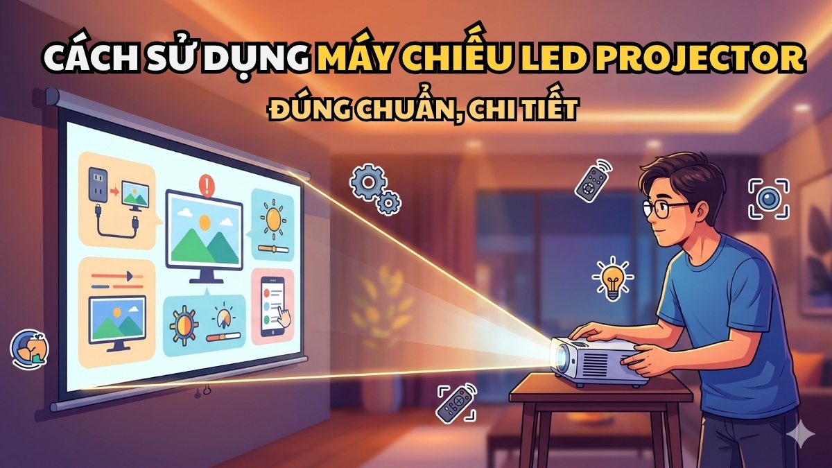 Cách sử dụng máy chiếu LED projector đúng chuẩn chi tiết